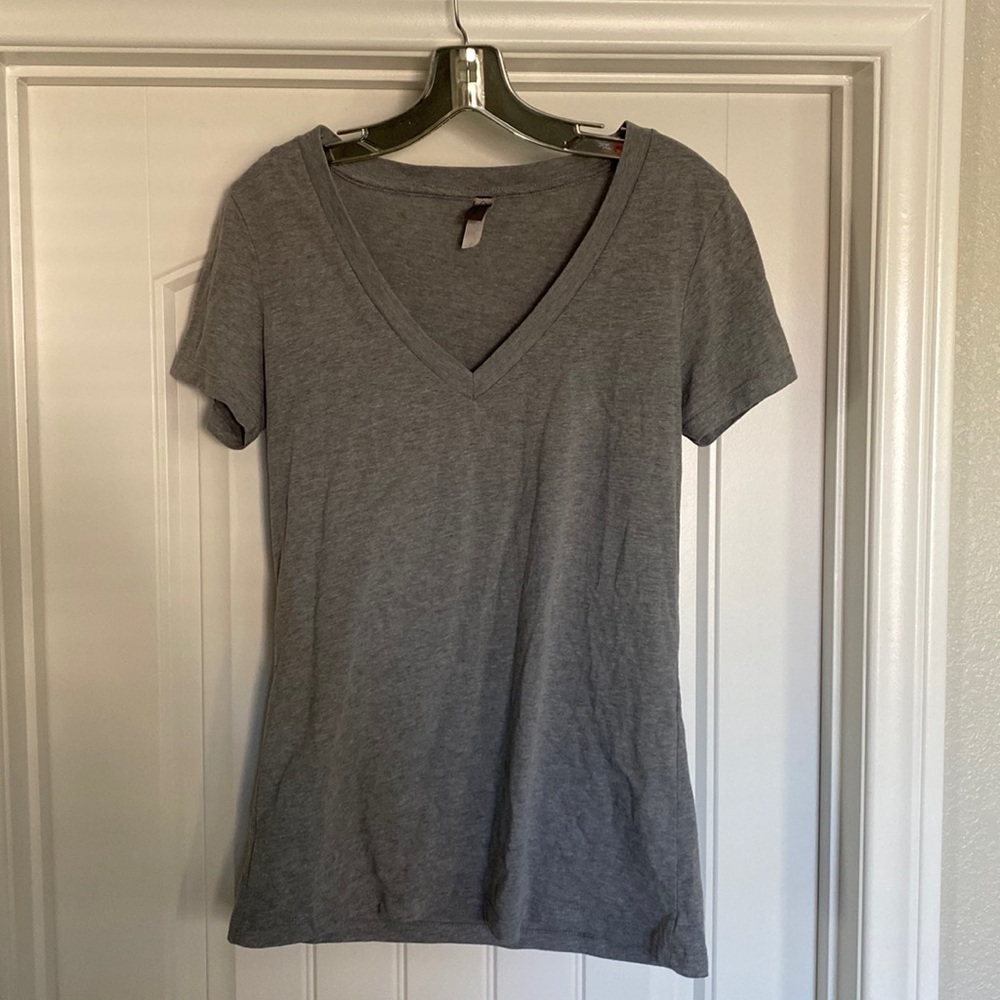 Gray V-neck